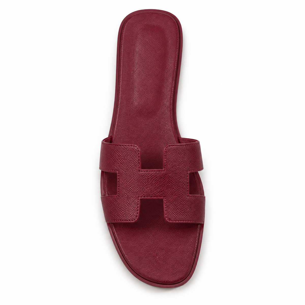 Burgundy Textured H-Cutout Flat Slide Sandal size (38) - product image 2