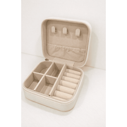 Small Travel Jewelry Organizer Box (Beige)