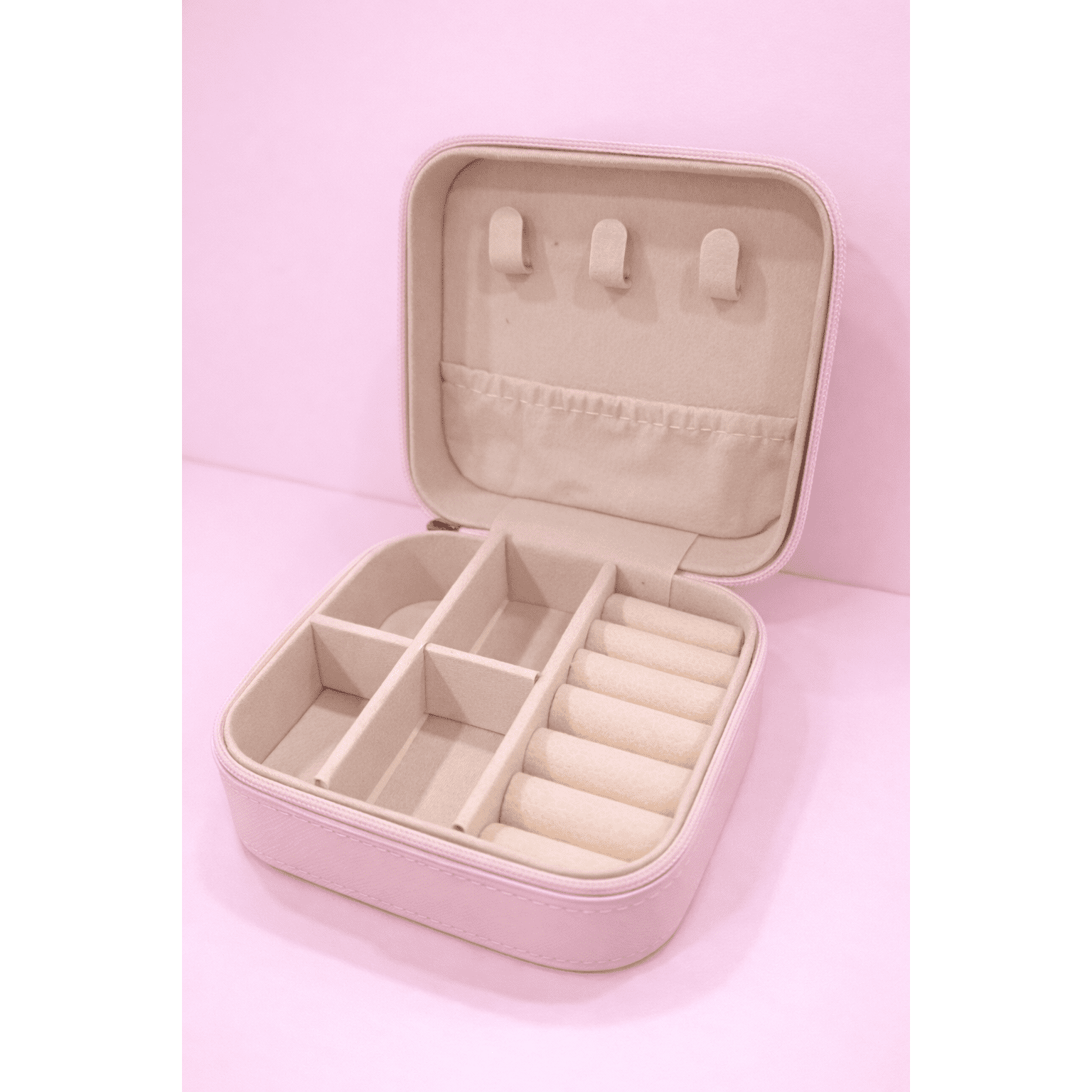 Small Travel Jewelry Organizer Box (Pink)