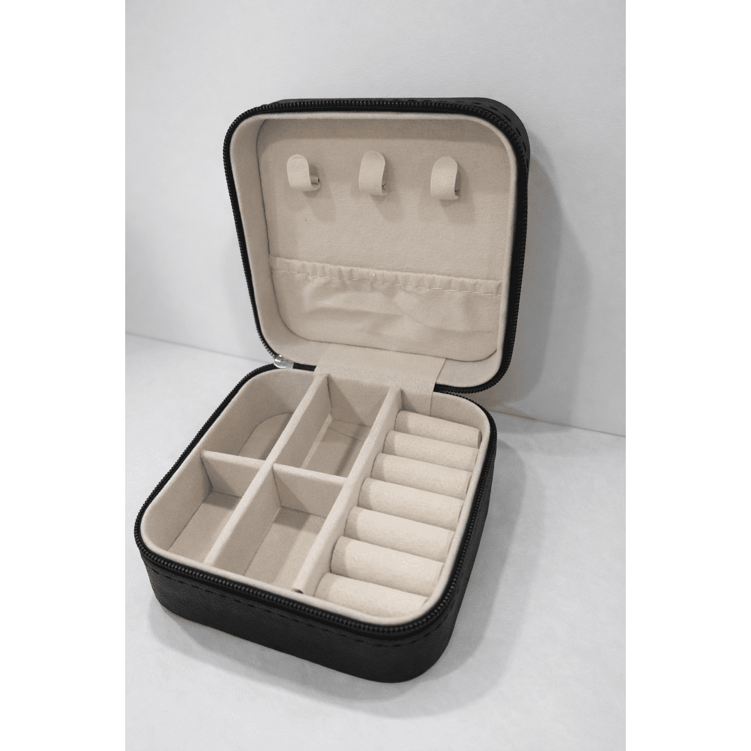 Small Travel Jewelry Organizer Box (Black)