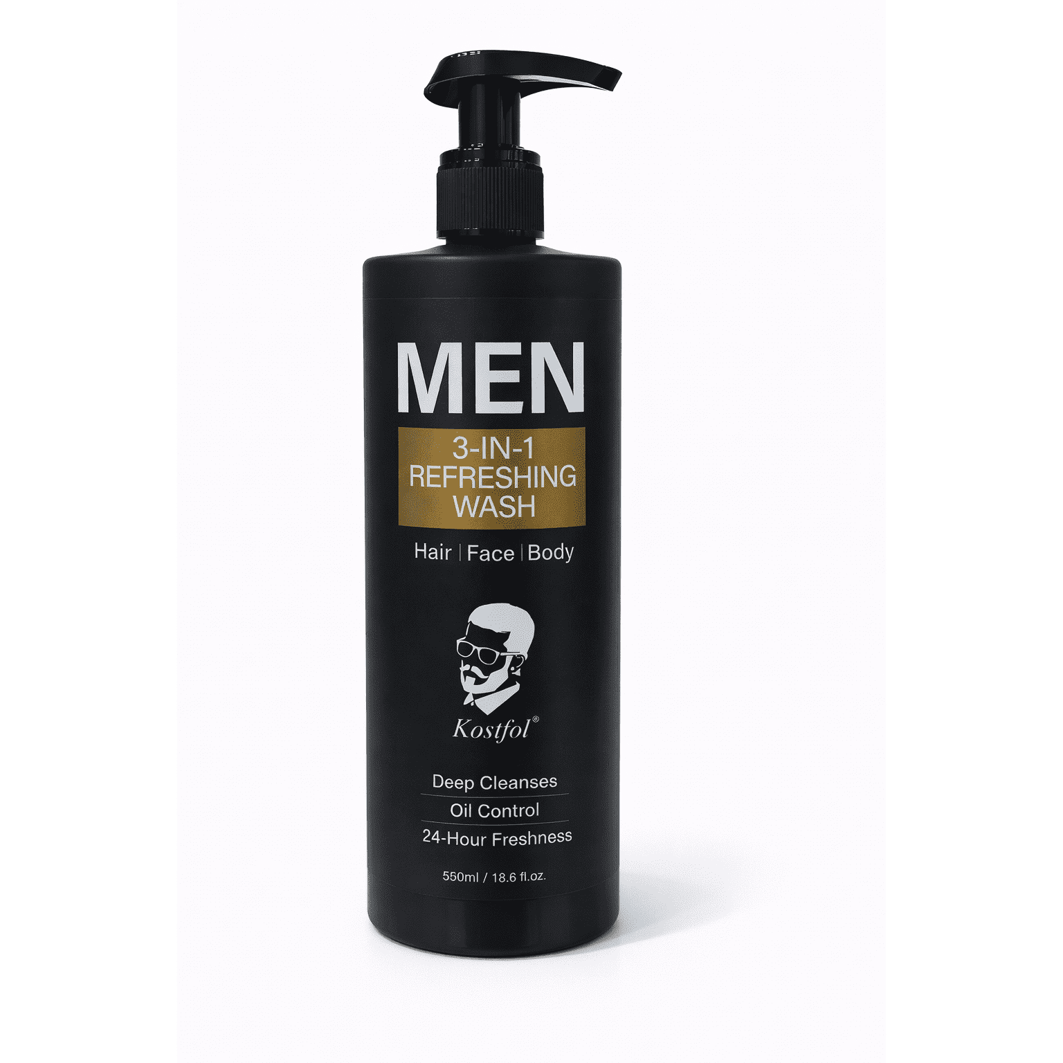 Kostfol Men 3-in-1 Refreshing Wash (Hair | Face | Body) – 550ml
