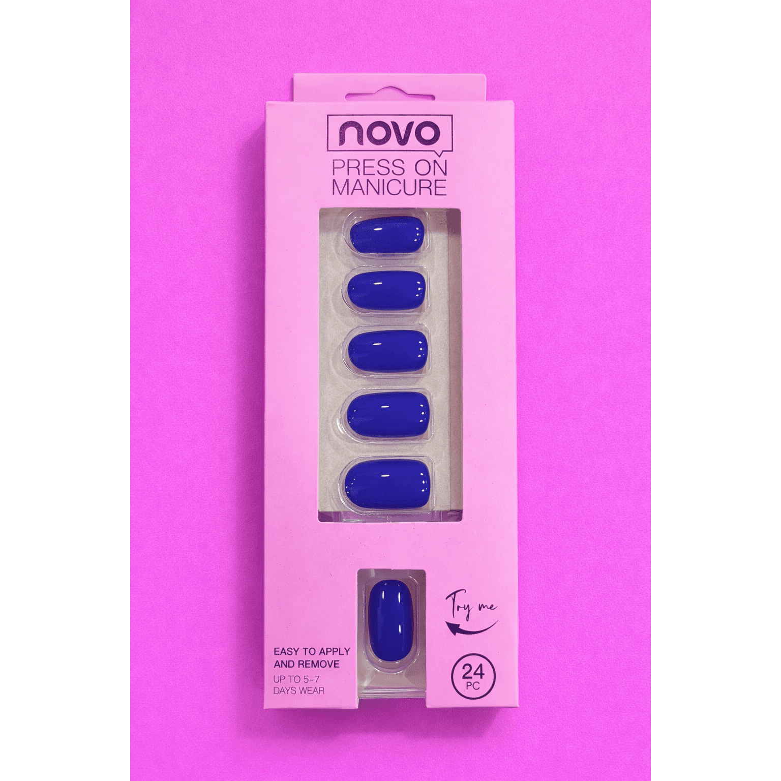 Press-On Manicure (24 pcs) — Royal Blue Gloss E916