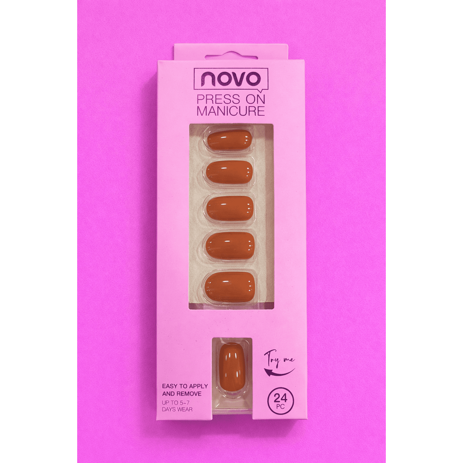 Press-On Manicure (24 pcs) — Caramel Gloss E556