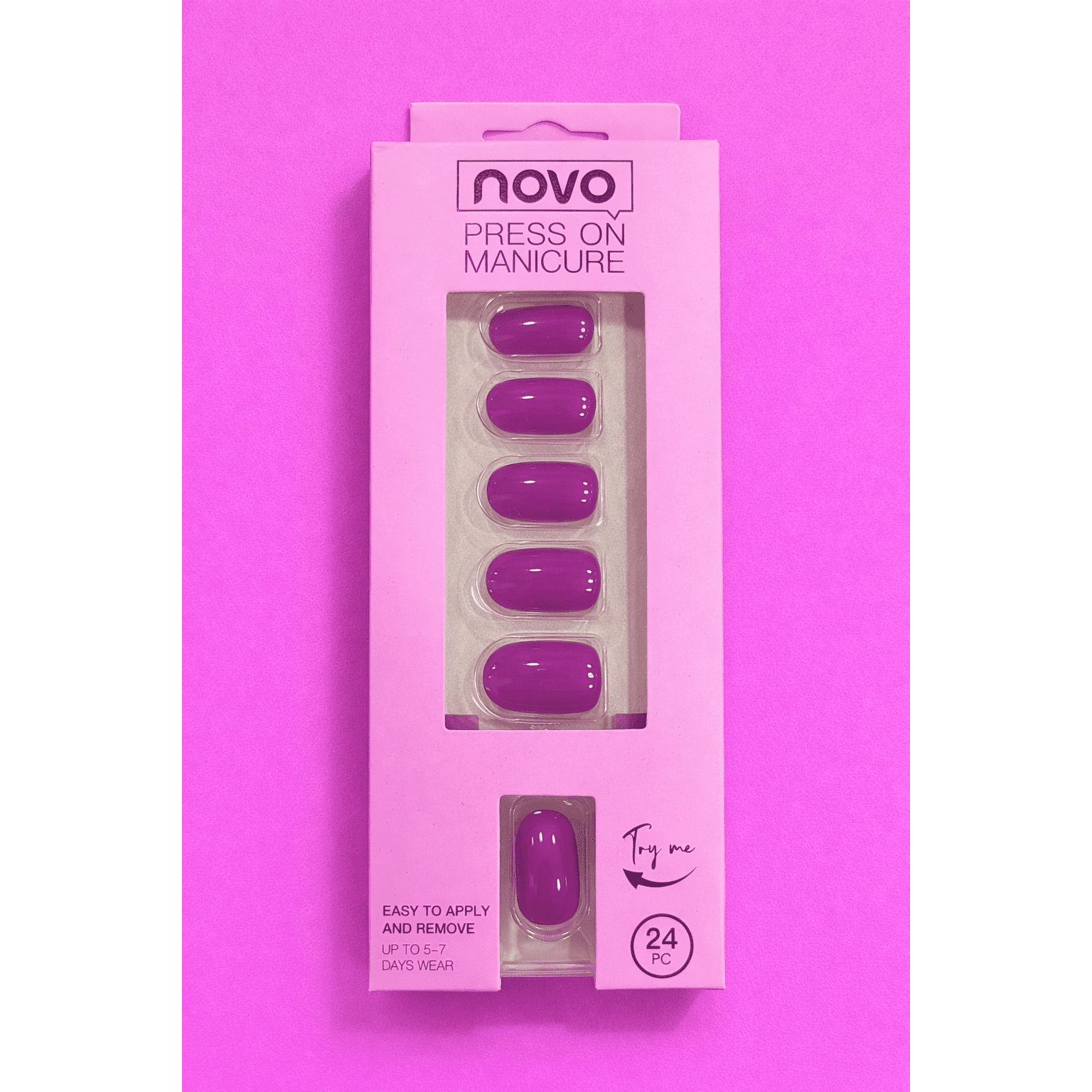 Press-On Manicure (24 pcs) — Purple Gloss E909