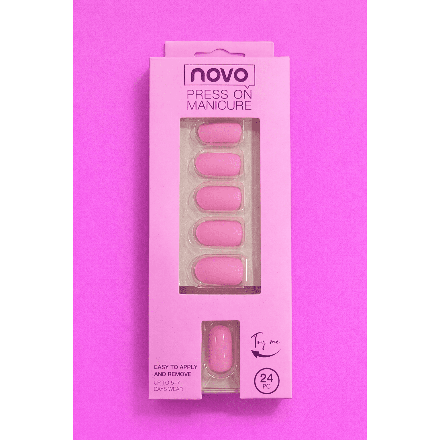 Press-On Manicure (24 pcs) — Soft Pink Matte M220