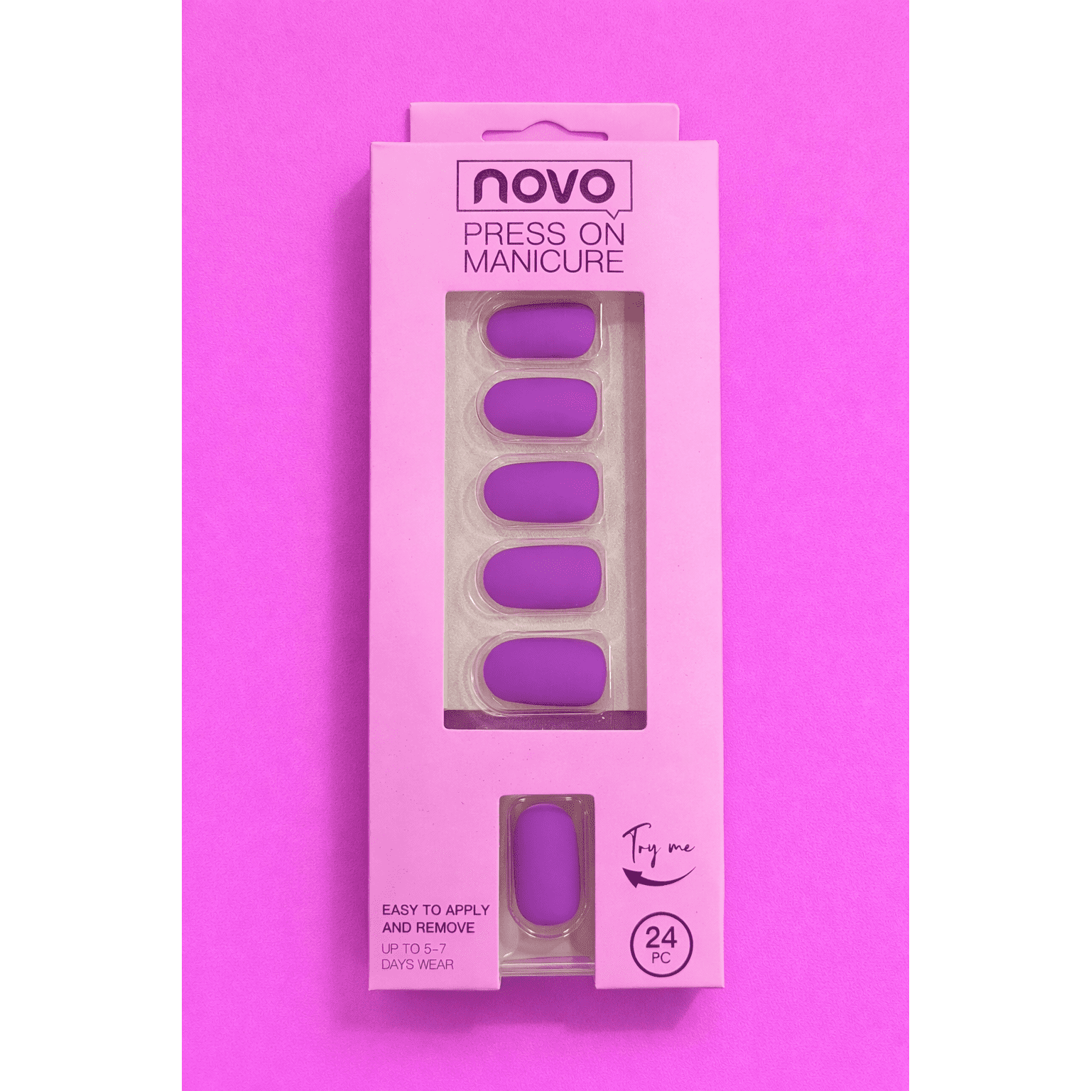 Press-On Manicure (24 pcs) — Purple Matte M224