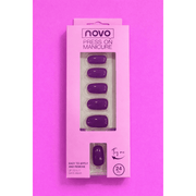 أظافر لاصقة (24 قطعة) - لون بنفسجي داكن لامع E224