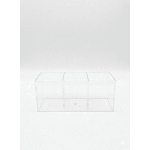 Clear Acrylic 3-Compartment Makeup Organizer