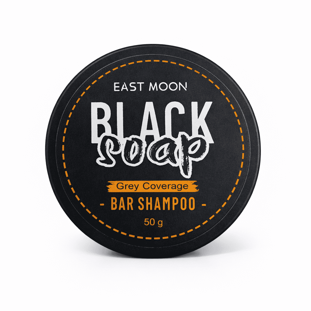 East Moon Black Soap Grey Coverage Bar Shampoo (50g)