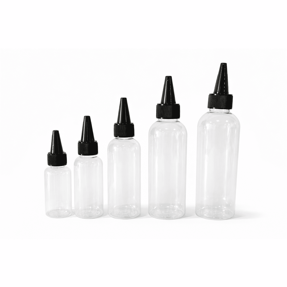 Empty Squeeze Applicator Bottles (Precision Tip) – Set of 5 Sizes