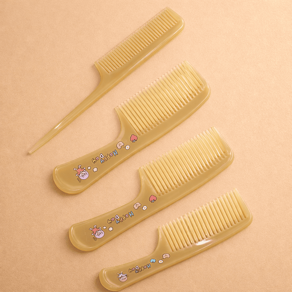 Hair Comb Set (5-Piece) – Tail Comb + Wide/Medium Tooth Combs