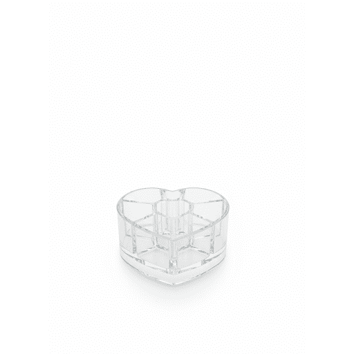 Heart-Shaped Acrylic Makeup Organizer