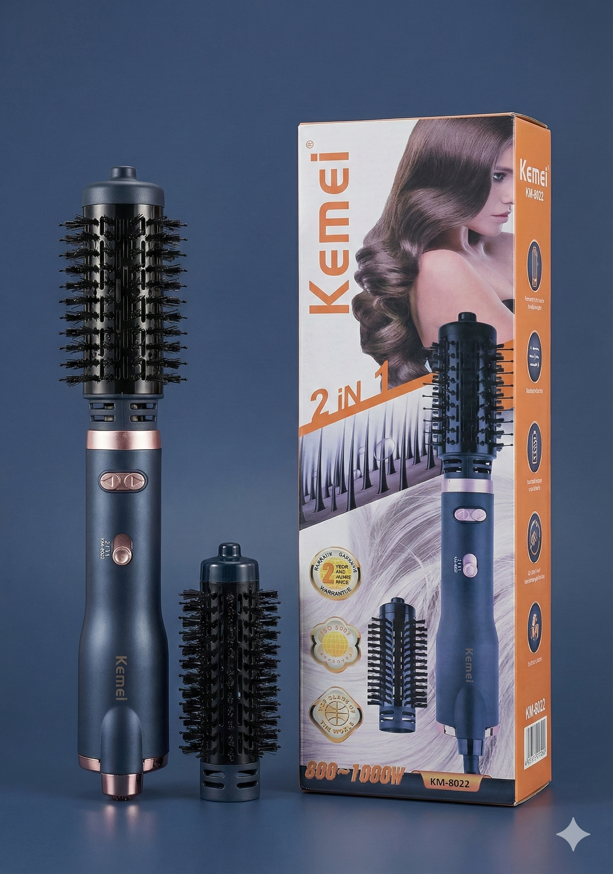 Kemei 2-in-1 Hot Air Brush & Styler (KM-8022)