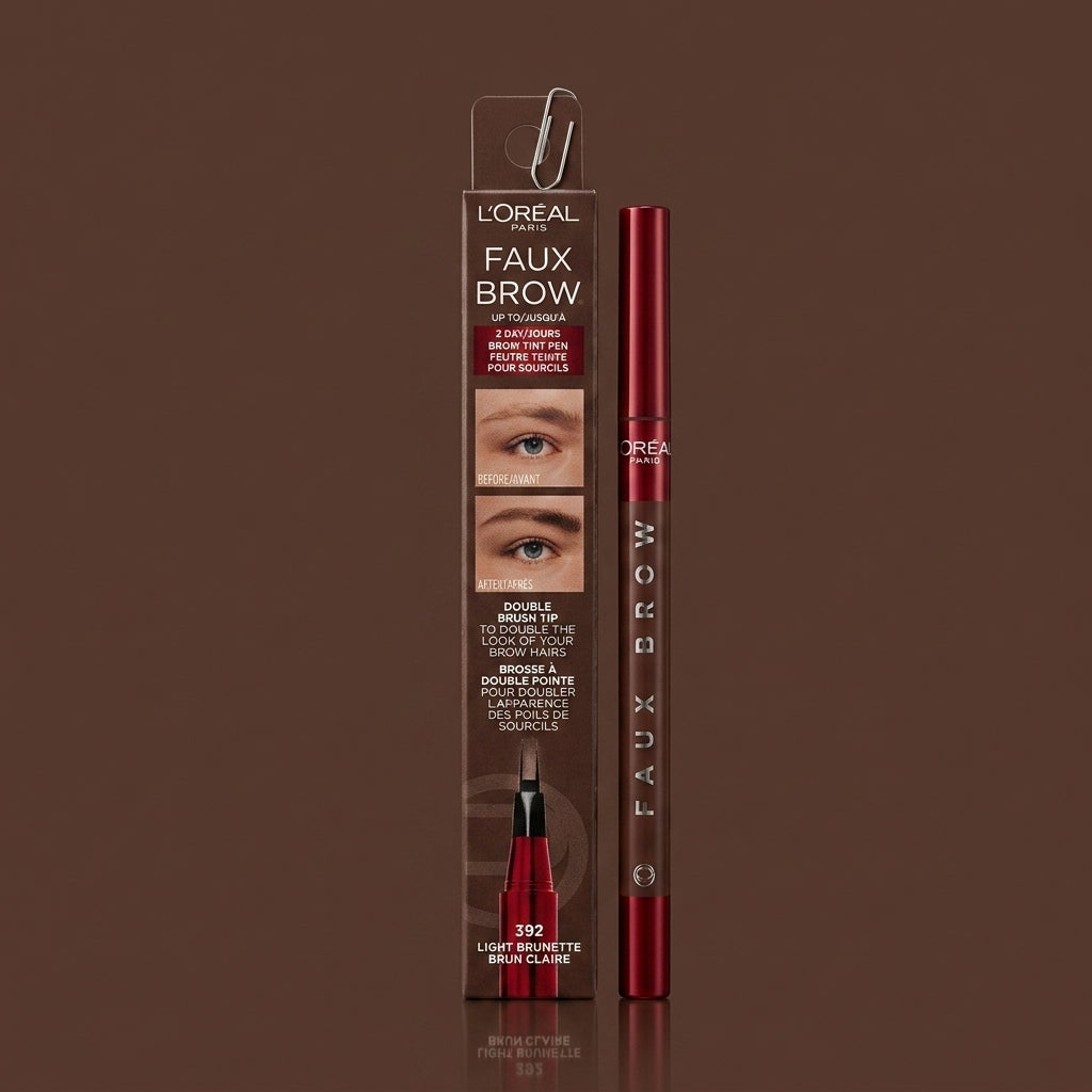 L’Oréal Paris Faux Brow 2-Day Brow Tint Pen – 392 LIGHT BRUNETTE, 1 ml