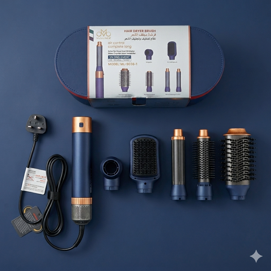 Mulliner Air Control Complete Long - 6-in-1 Hair Dryer Brush (Model: ML-9036-1)