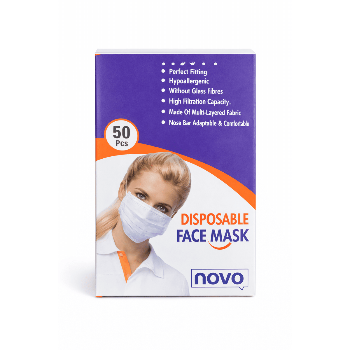 NOVO Disposable Face Mask – 50pcs White