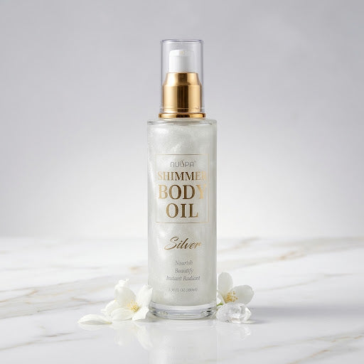 NUSPA Shimmer Body Oil - Silver (100ml / 3.38 fl. oz)