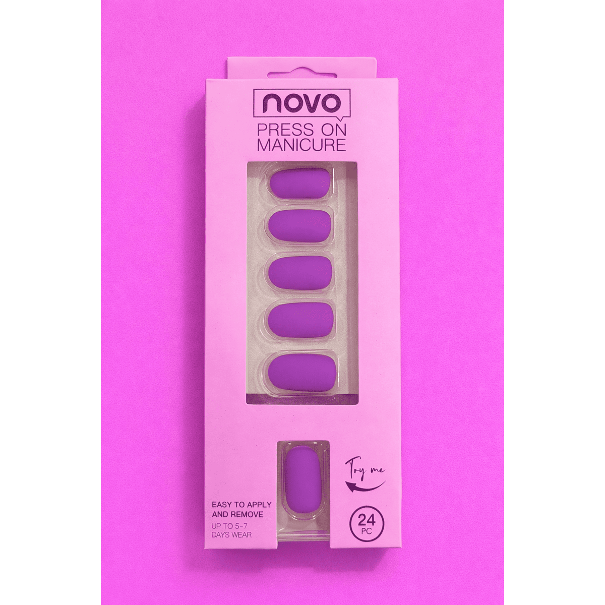 Press-On Manicure (24 pcs) — Purple Matte M224