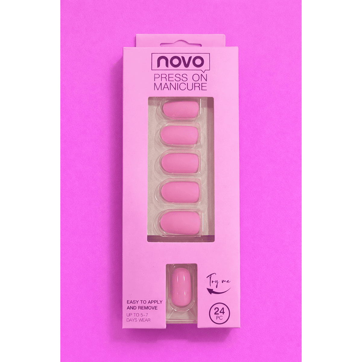Press-On Manicure (24 pcs) — Soft Pink Matte M220