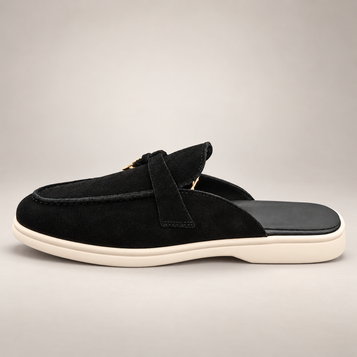 Brown Suede Backless Loafer Mule