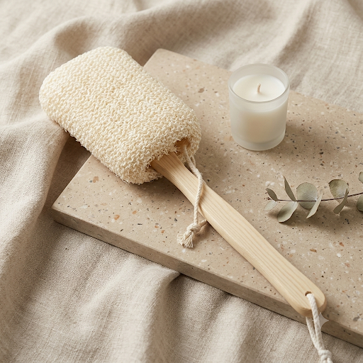 Wood bath brush