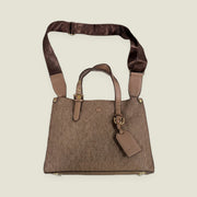 Medium Canvas Tote Bag with Leather Details