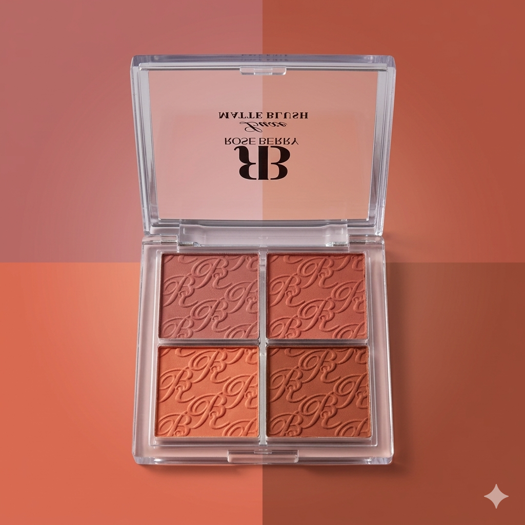 Rose Berry 4-Color Matte Blush Palette