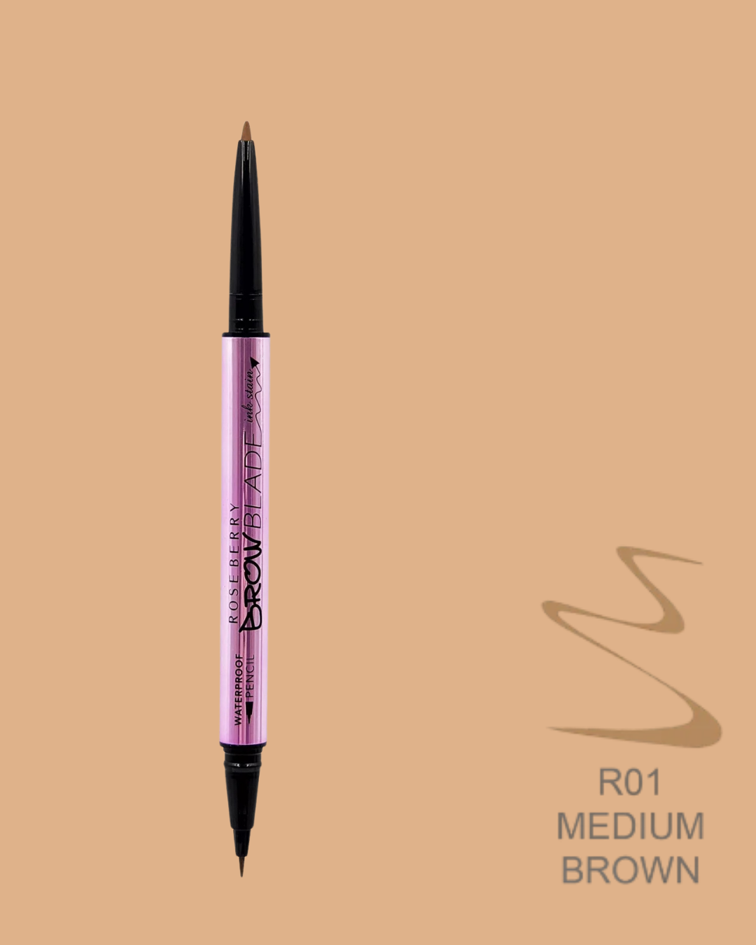 Rose Berry Brow Blade Waterproof Pencil & Ink Stain (Shade R01 - Medium Brown)