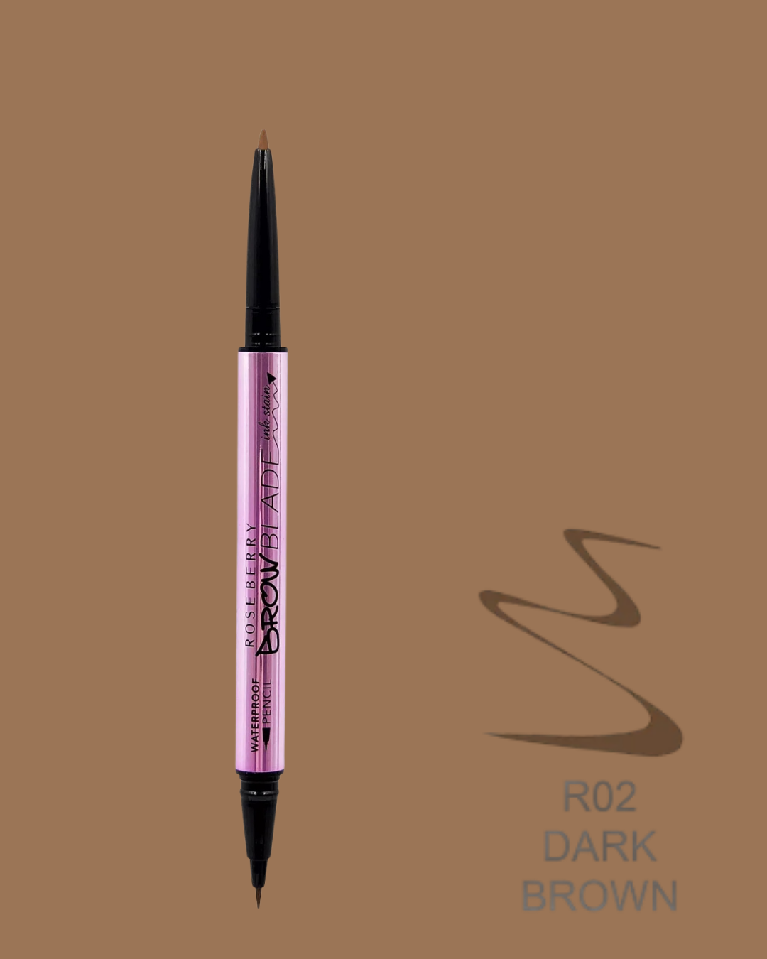 Rose Berry Brow Blade Waterproof Pencil & Ink Stain (Shade R02 - Dark Brown)