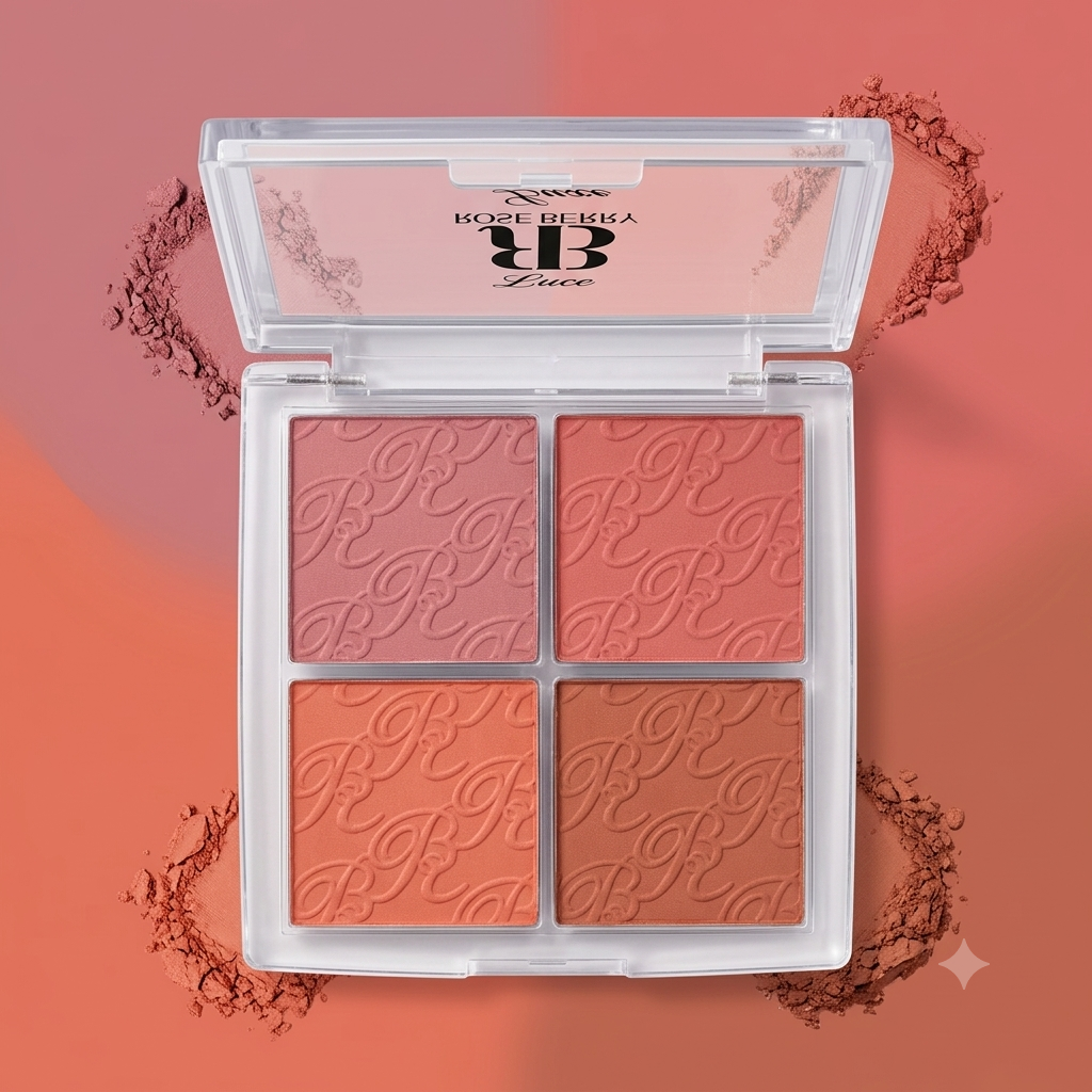 Rose Berry Luxe 4-Color Blush Palette (A)
