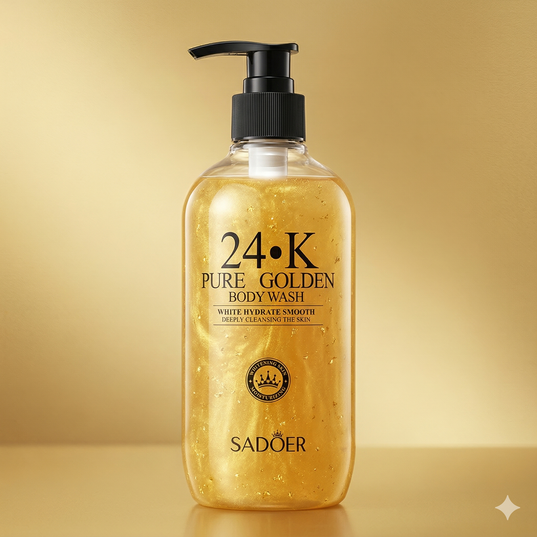 SADOER 24K Pure Golden Body Wash (Luxury Moisturizing & Brightening Edition)