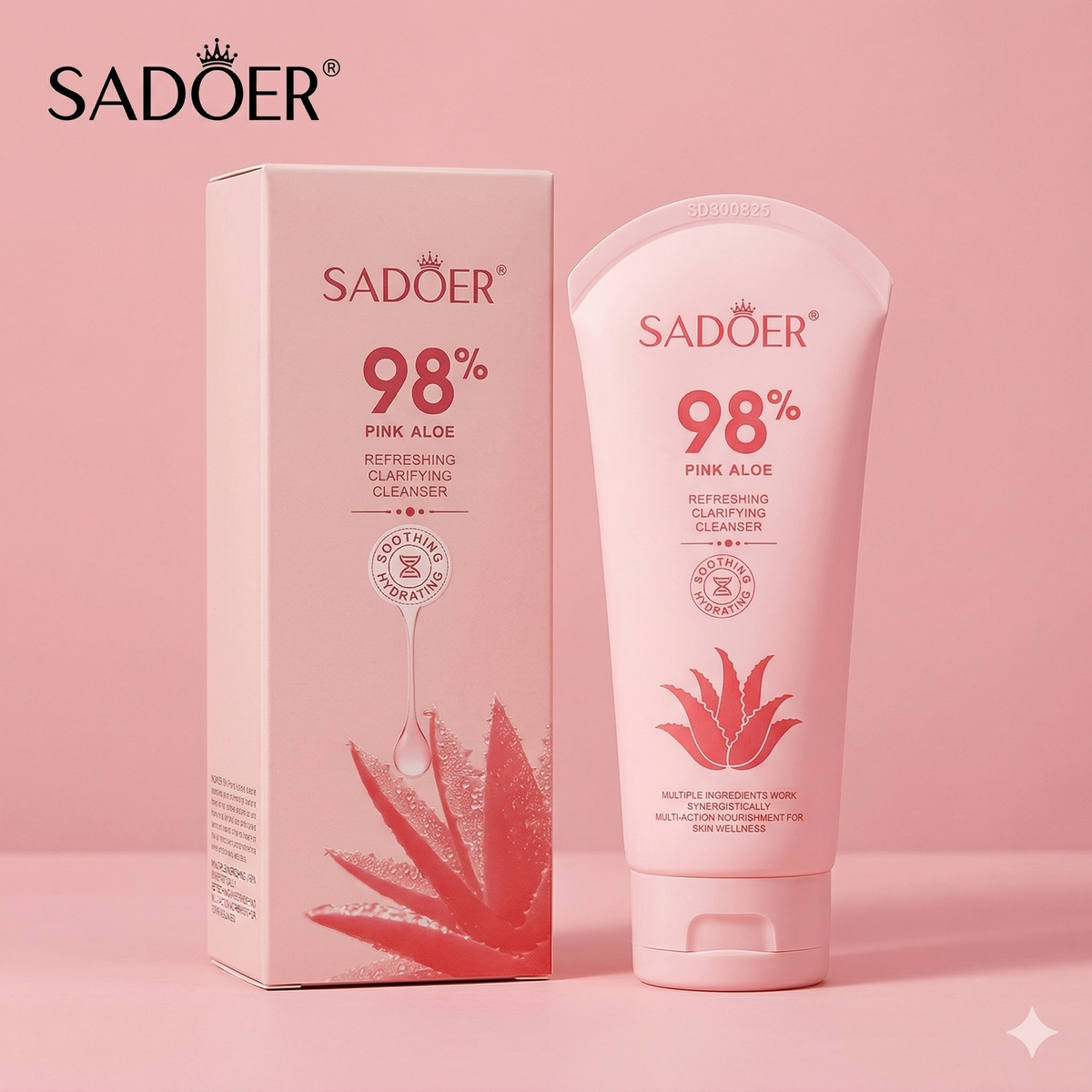 SADOER 98% Pink Aloe Refreshing Clarifying Cleanser