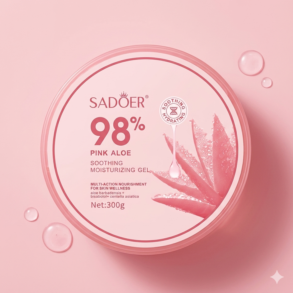 SADOER 98% Pink Aloe Soothing Moisturizing Gel