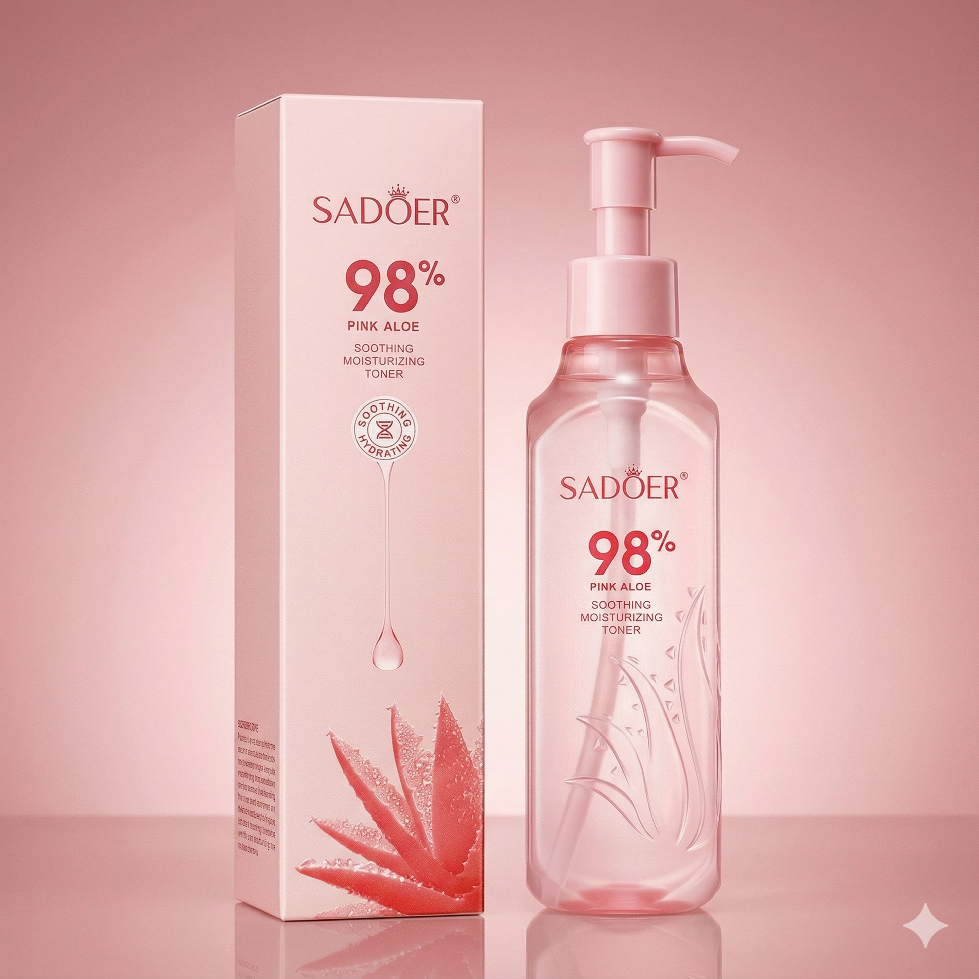 SADOER 98% Pink Aloe Soothing Moisturizing Toner 240m