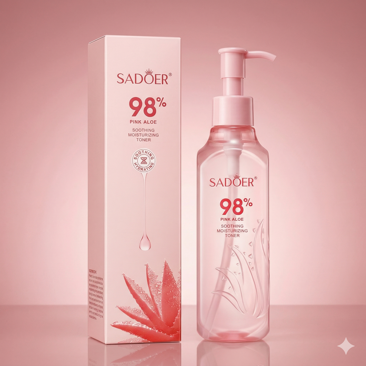 SADOER 98% Pink Aloe Soothing Moisturizing Toner 240m