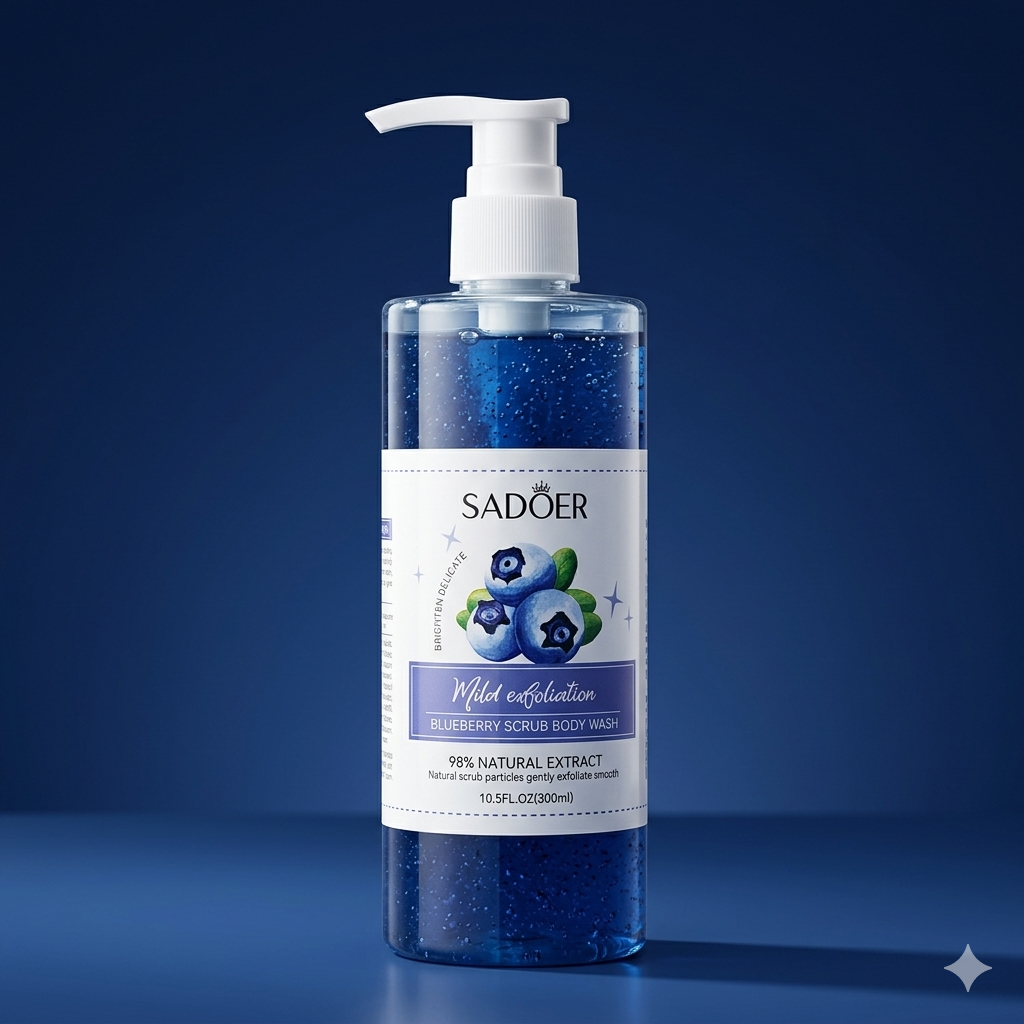 SADOER Blueberry Scrub Body Wash (Mild Exfoliation)