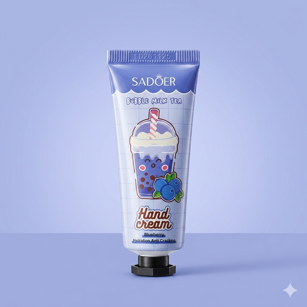 SADOER Bubble Milk Tea Hand Cream – Blueberry