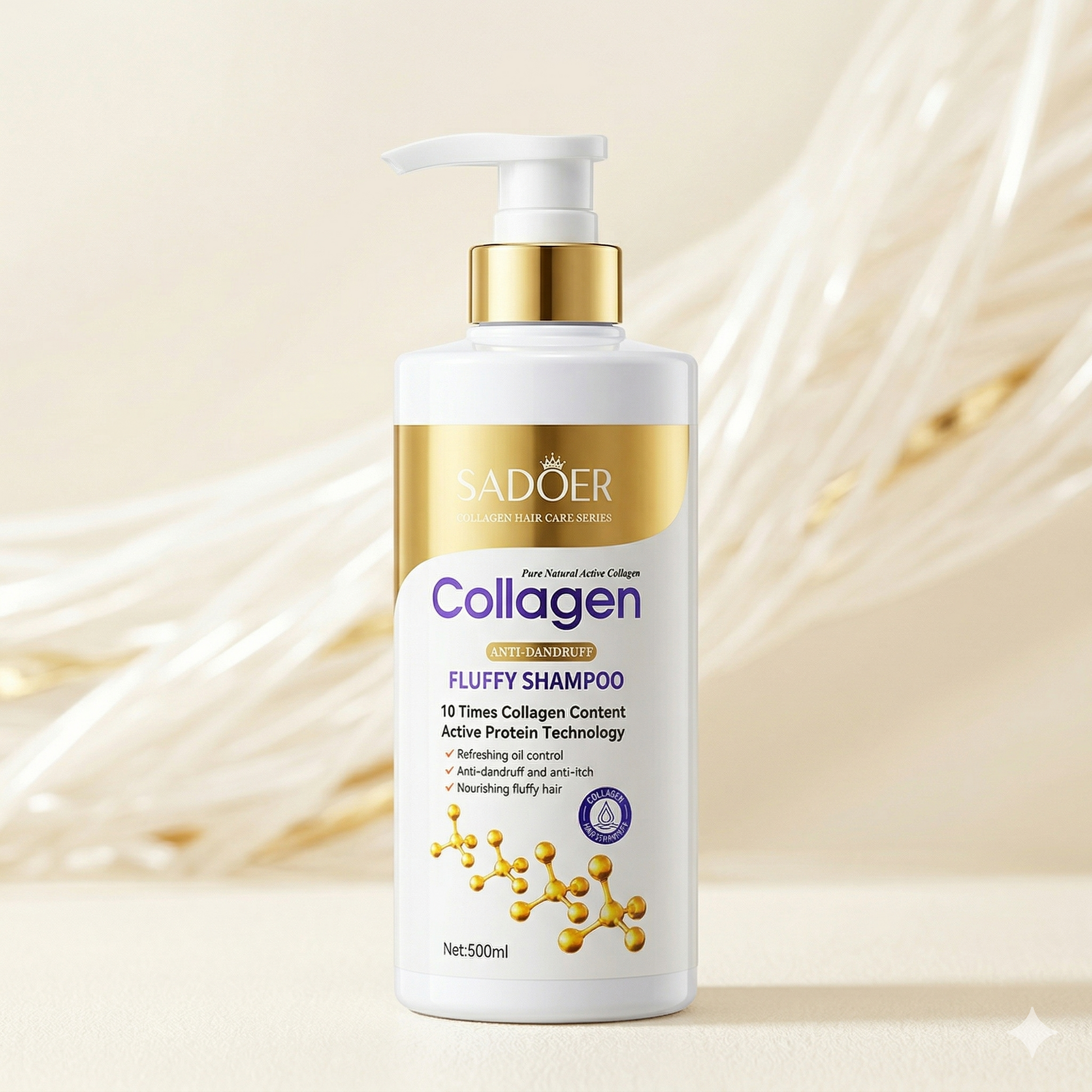 SADOER Collagen Anti-Dandruff Fluffy Shampoo (500ml)