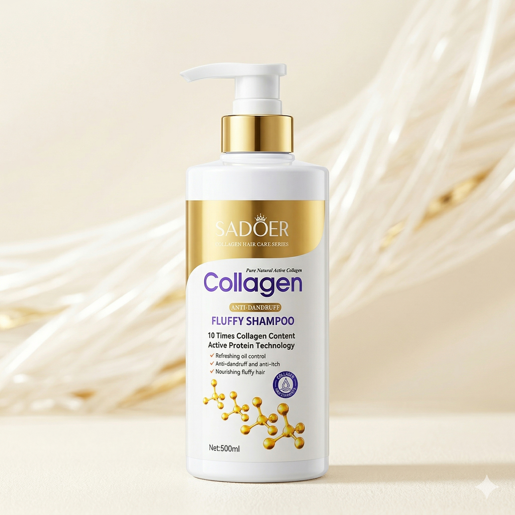 SADOER Collagen Anti-Dandruff Fluffy Shampoo (500ml)