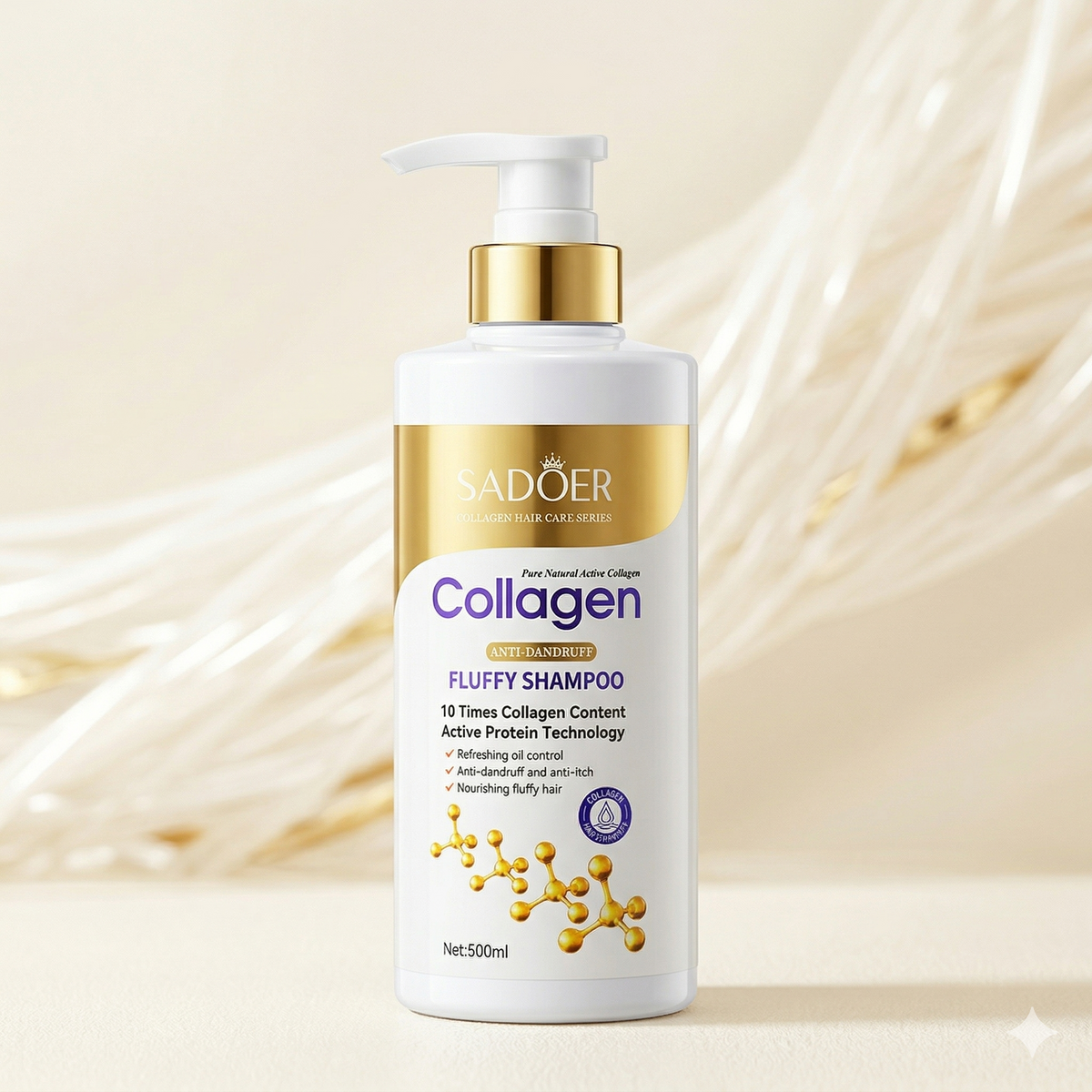 SADOER Collagen Anti-Dandruff Fluffy Shampoo (500ml)