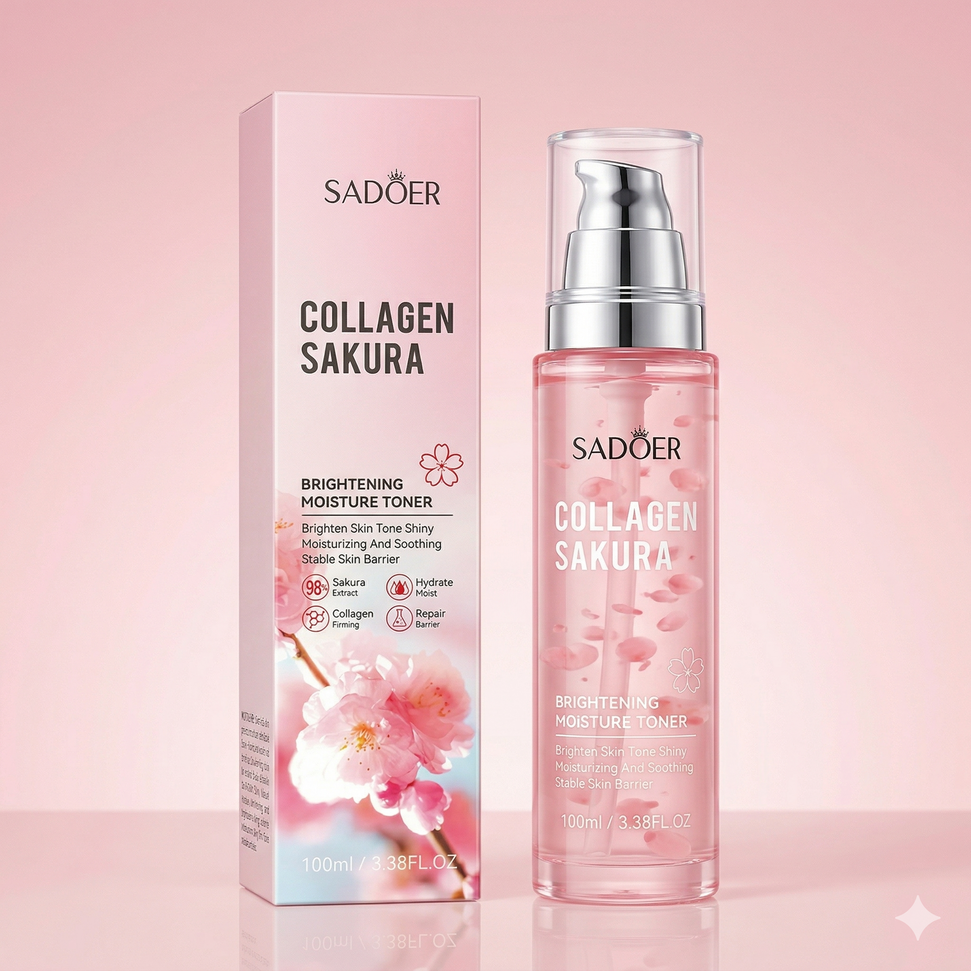 SADOER Collagen Sakura Brightening Moisture Toner – 100ml