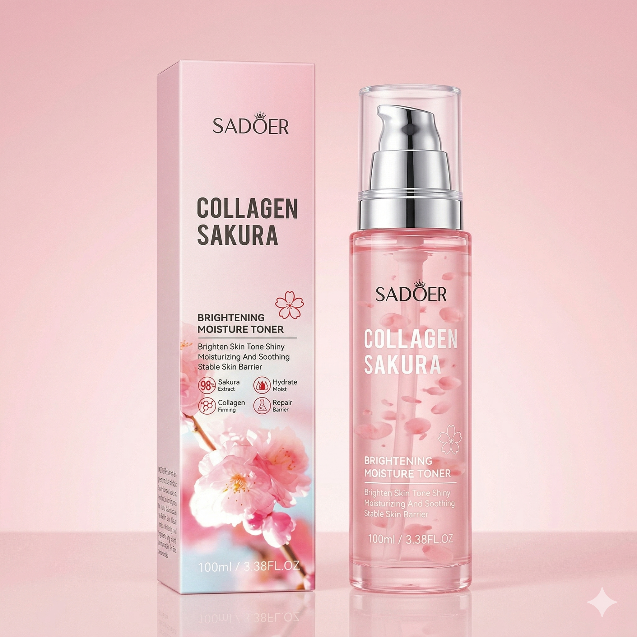 SADOER Collagen Sakura Brightening Moisture Toner – 100ml