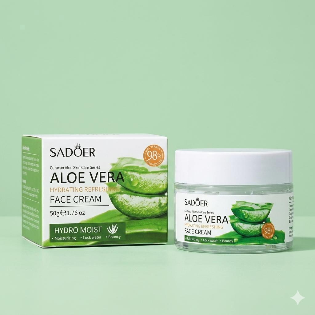 SADÖER Curacao Aloe Skin Care Series Aloe Vera Hydrating Refreshing Face Cream 50g