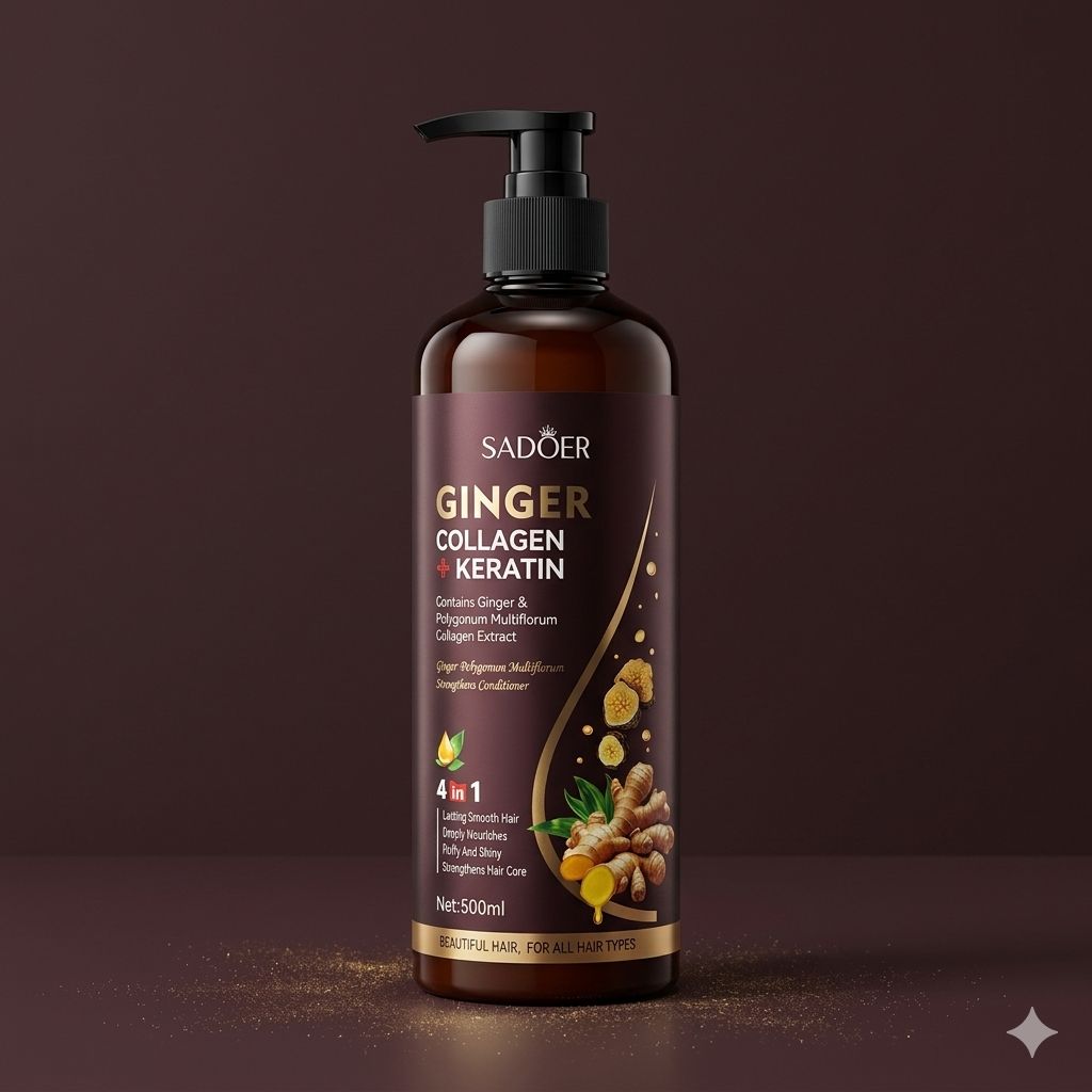 SADOER Ginger Collagen + Keratin 4-in-1 Hair Conditioner (500ml)