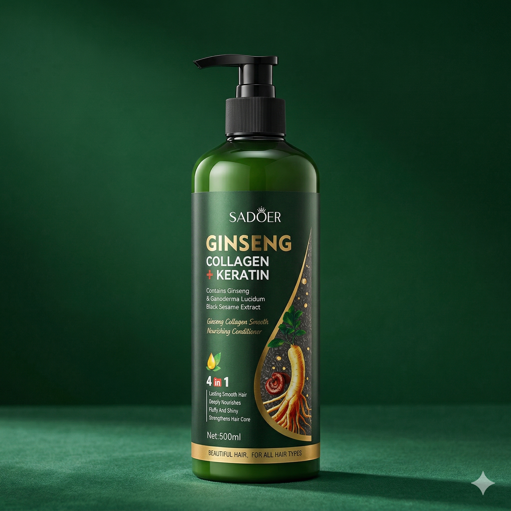 SADOER Ginseng Collagen + Keratin Smooth Nourishing Conditioner (500ml)