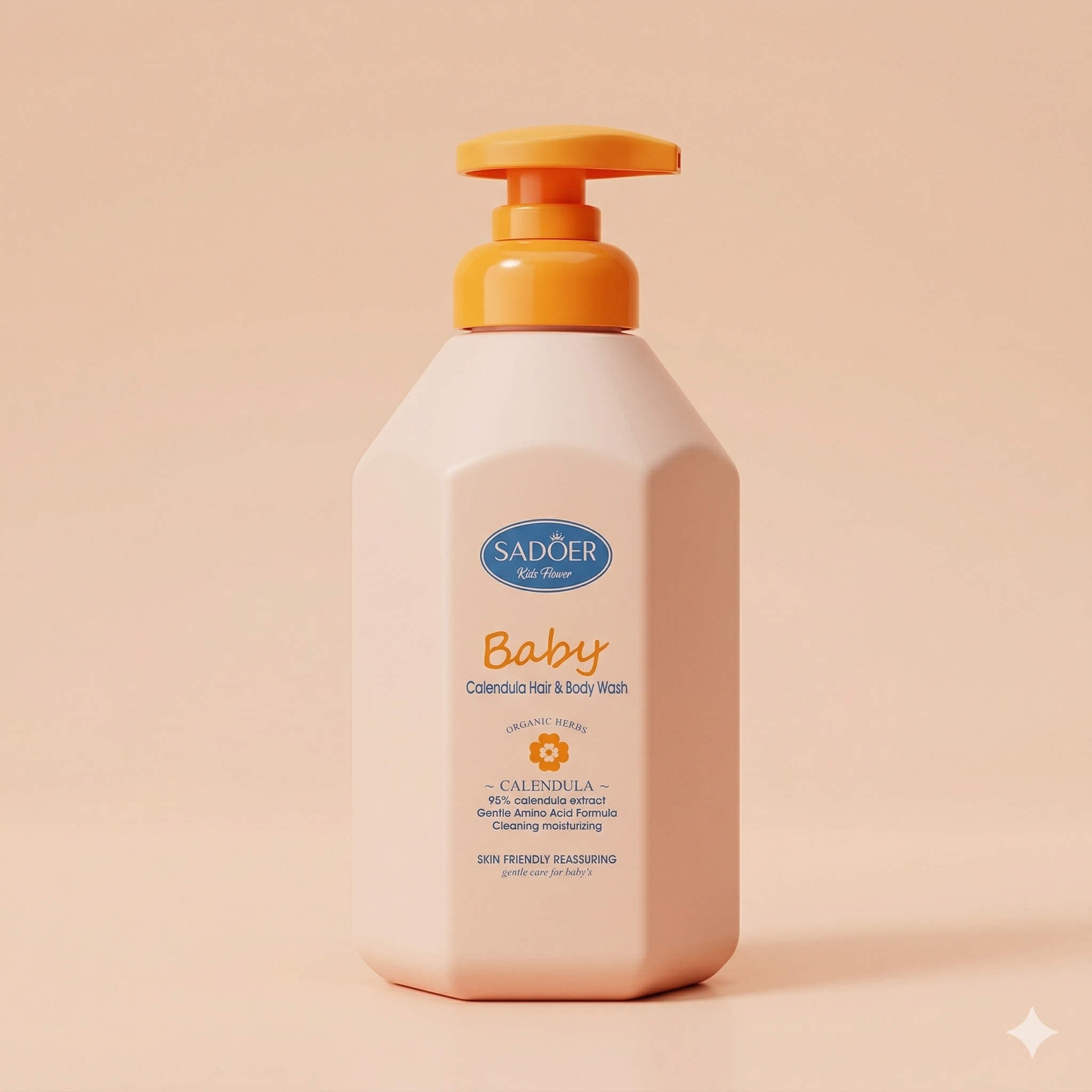 SADOER Kids Flower Baby Calendula Hair & Body Wash
