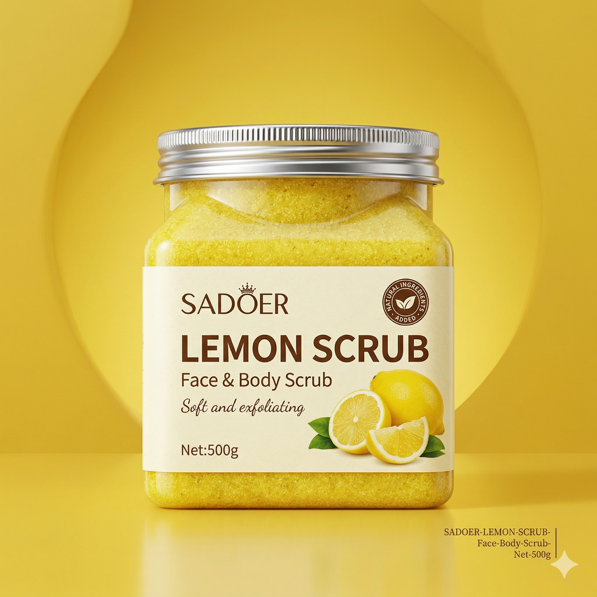 SADOER Lemon Soft & Moisturizing Face and Body Scrub - 500g