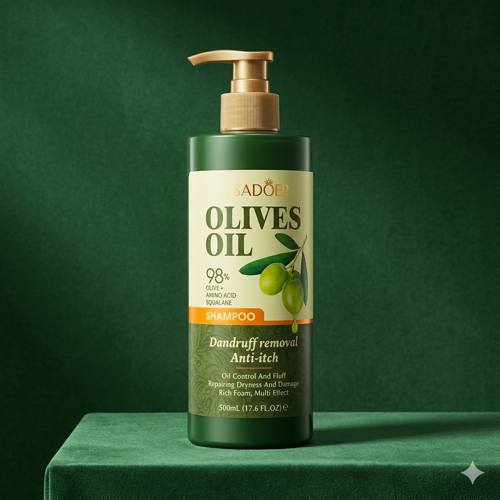 SADOER Olive Oil Anti-Dandruff & Anti-Itch Shampoo (500ml)