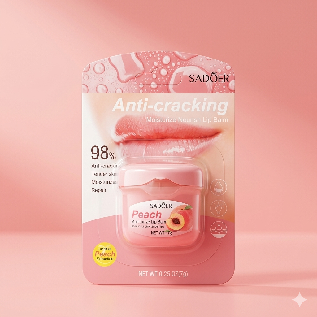 SADOER Peach Anti-Cracking Moisturizing Lip Balm