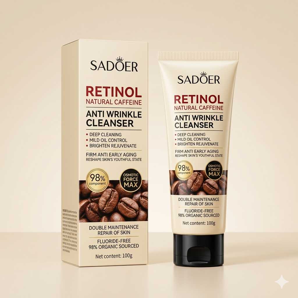 SADOER Retinol Natural Caffeine Anti Wrinkle Cleanser - 100g